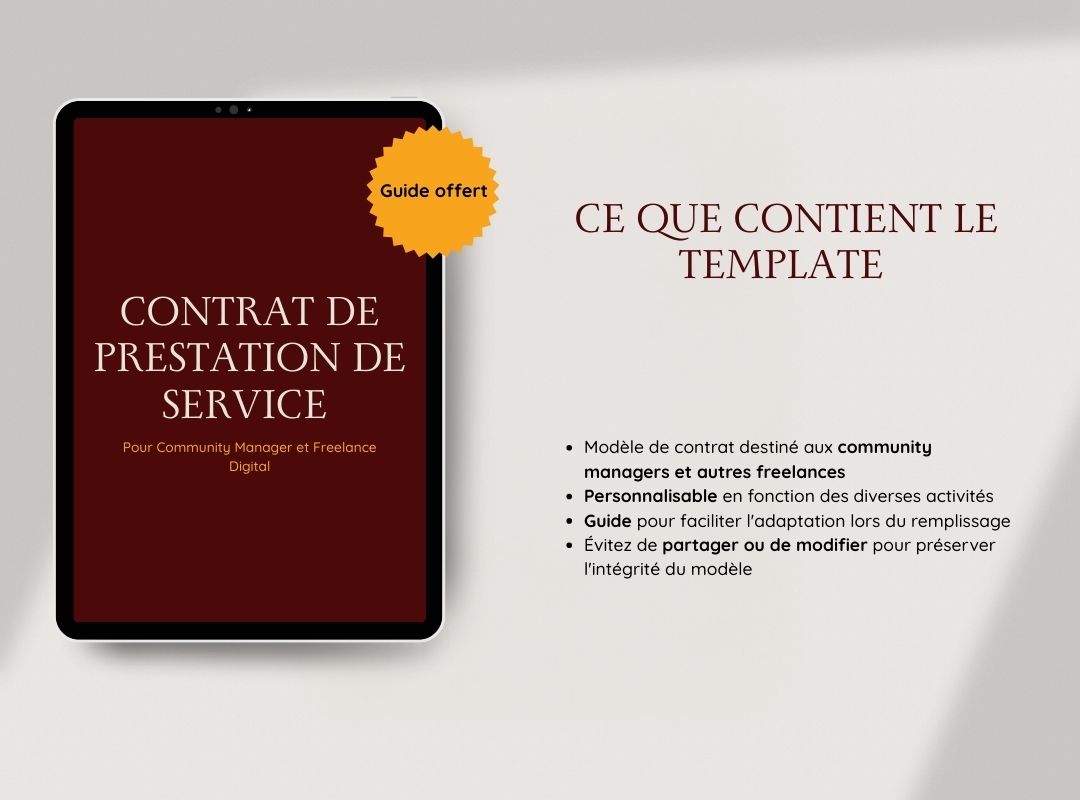 Template de Contrat de Prestation – Community Manager & Freelance Digital - Image 3
